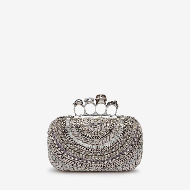 Alexander McQueen Women's Silver Knuckle Clutch (Lambskin)